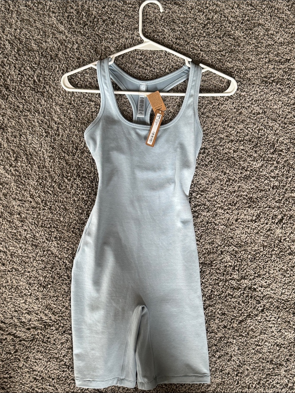 Skims color denim  Women's Ribbed Racerback Bodysuit Romper